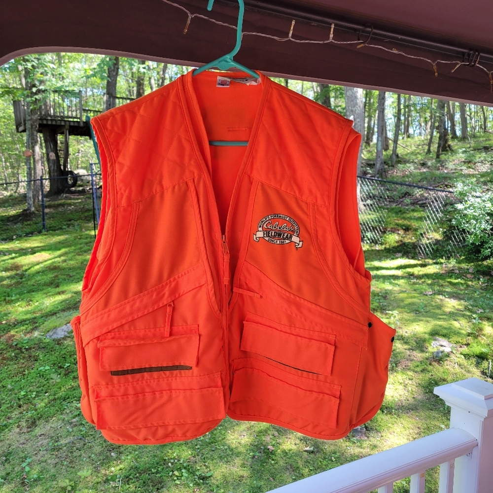 Cabela's Sportsman Orange MultiPocket Vest + Safety Vest